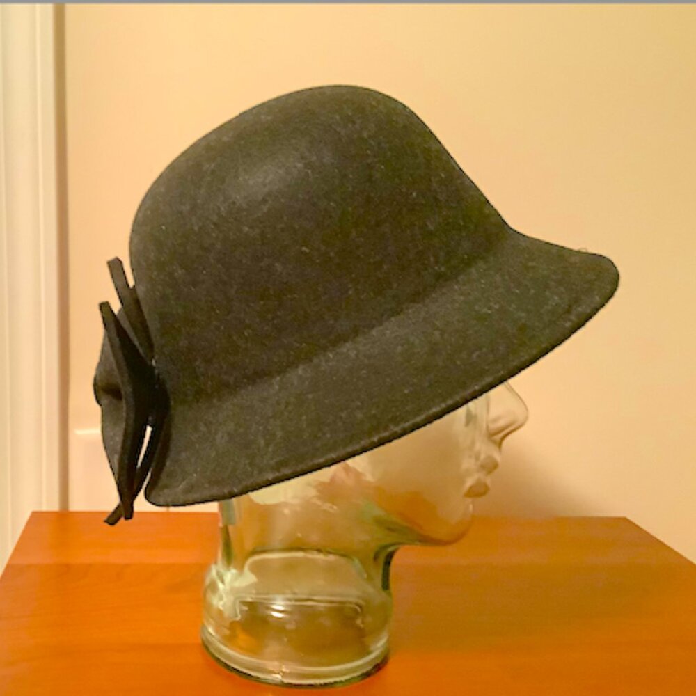 Dark Gunmetal Gray Winter Hat - small brim  100% arylic with adjustable fit.